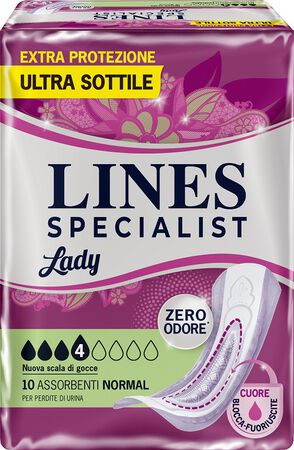 PANNOLONE SAGOMATO LINES SPECIALIST NORMAL 10 PEZZI image not present
