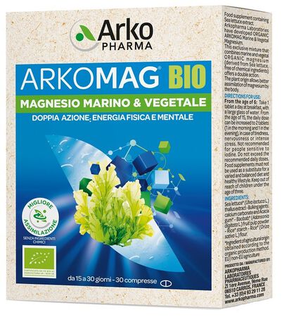 ARKOMAG BIO MAGNESIO MARINO & VEGETALE 30 COMPRESSE image not present