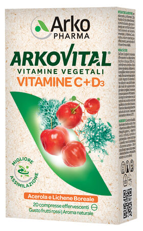 ARKOVITAL VITAMINE C+D3 20 COMPRESSE EFFERVESCENTI GUSTO FRUTTI ROSSI image not present