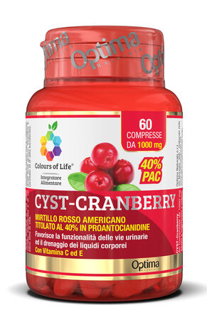 COLOURS OF LIFE CYST-CRANBERRY CON VITAMINA C E 60 COMPRESSE 1000 MG image not present