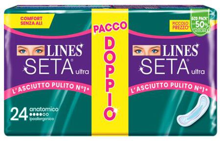 LINES SETA ULTRA ASSORBENTI ANATOMICO VP DWCT 24 PEZZI image not present