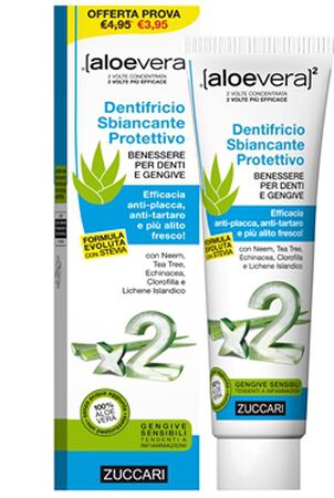 ALOEVERA2 DENTIFRICIO SBIANCANTE PROTETTIVO CON STEVIA 100 ML image not present