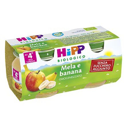 HIPP BIO FRUTTA GRATTUGGIATA MELA BANANA 4X100 G image not present