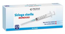 SIRINGA MONOUSO 2,5ML PROFAR