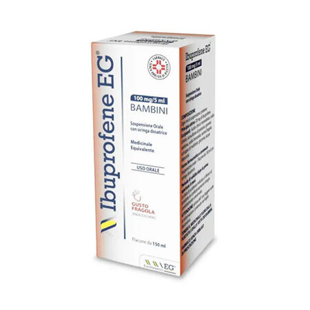 IBUPROFENE (EG)*orale sosp 150 ml 100 mg/5 ml gusto fragola senza zucchero image not present