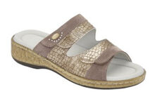 CALZATURA MARINELLA PRINTED SYNTHETIC+SUEDE WOMAN TAUPE TECNOLOGIA MEMORY CUSHION MATERIALE SIMILPELLE STAMPATA + PELLE SCAMOSCIATA FODERA TOMAIA MICROFIBRA FODERA SOTTOPIEDE MICRO