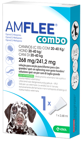 AMFLEE COMBO*spot-on soluz 3 pipette 2,68 ml 268 mg + 241,2 mg cani da 20 a 40 Kg image not present