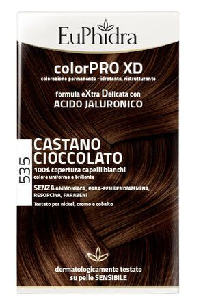 EUPHIDRA COLORPRO XD 535 CASTANO CIOCCOLATO GEL COLORANTE CAPELLI IN FLACONE + ATTIVANTE + BALSAMO + GUANTI image not present