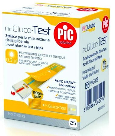 STRISCE MISURAZIONE GLICEMIA PIC GLUCOTEST 25 PEZZI image not present