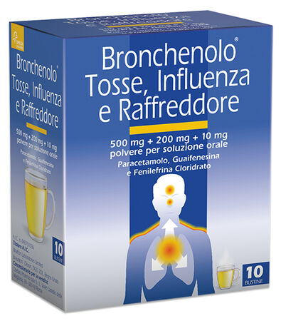BRONCHENOLO TOSSE INFLUENZA E RAFFREDDORE*orale polv 10 buste image not present