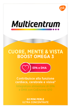 MULTICENTRUM CUORE MENTE E VISTA BOOST OMEGA 3 60 MINI PERLE