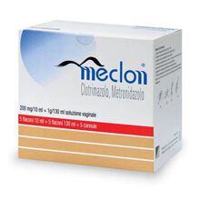 MECLON*soluzione vaginale 5 flaconi 200 mg/10 ml + 1 g/130 ml MECLON*soluzione vaginale 5 flaconi 200 mg/10 ml + 1 g/130 ml