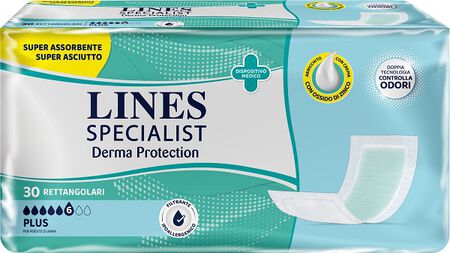 PANNOLONE PER INCONTINENZA LINES SPECIALIST DERMA RETTANGOLARE 30 PEZZI image not present