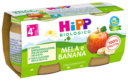 HIPP BIO OMOGENEIZZATO MELA/BANANA 2X80 G image not present
