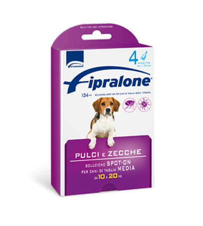 FIPRALONE*spot-on soluz 4 pipette 1,34 ml 134 mg cani da 10 a 20 Kg image not present