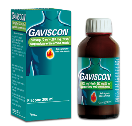 GAVISCON*orale sosp 500 mg + 267 mg/10 ml 200 ml menta image not present