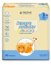 PANNOLINI PROFAR SEMPRE ASCIUTTO ULTRA MIDI 4/9 KG 20 PEZZI PANNOLINI PROFAR SEMPRE ASCIUTTO ULTRA MIDI 4/9 KG 20 PEZZI