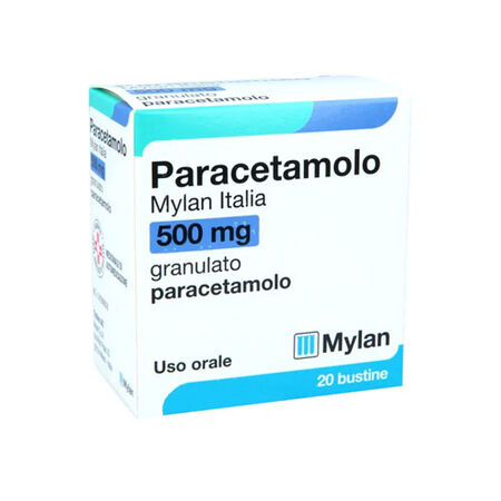 PARACETAMOLO (MYLAN ITALIA)*orale grat 20 bust 500 mg image not present