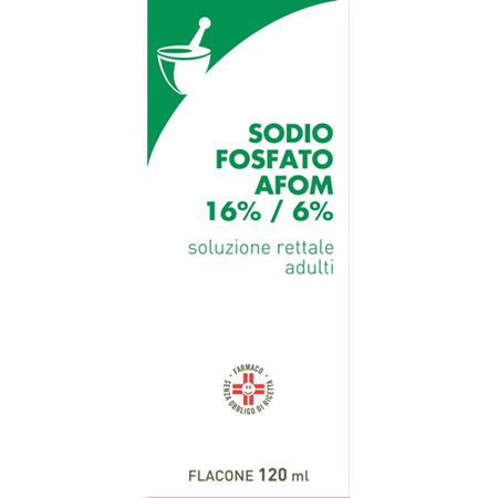 SODIO FOSFATO (AFOM)*1 flacone 120 ml 16% + 6% soluz rett con cannula preinserita image not present
