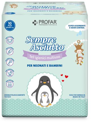 SEMPRE ASCIUTTO TELI IGIENICI MULTIUSO 10 PEZZI PROFAR image not present