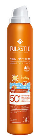 RILASTIL SUN SYSTEM BABY PPT SPF 50+ TRANSPARENT SPRAY WET SKIN 200 ML image not present