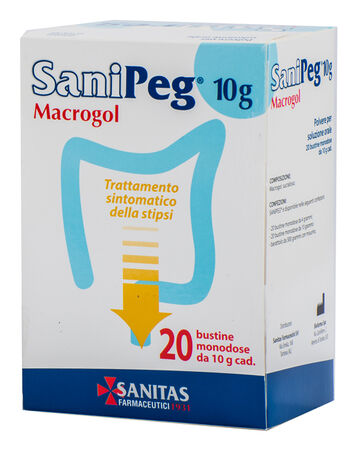 SANIPEG MACROGOL POLVERE PER SOLUZIONE ORALE 20 BUSTE DA 10 G image not present