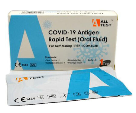 TEST ANTIGENICO RAPIDO COVID-19 ALLTEST AUTODIAGNOSTICO DETERMINAZIONE QUALITATIVA ANTIGENI SARS-COV-2 IN CAMPIONI SALIVARI MEDIANTE IMMUNOCROMATOGRAFIA image not present