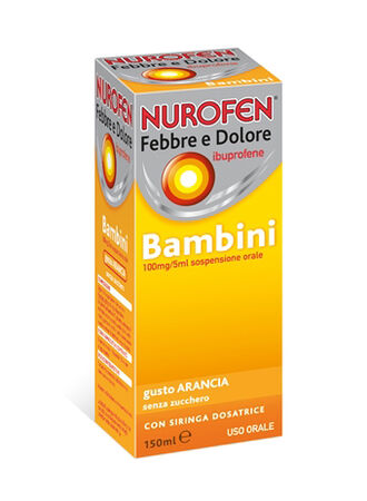 NUROFEN FEBBRE E DOLORE*BB orale sosp 150 ml 100 mg/5 ml arancia senza zucchero con siringa image not present