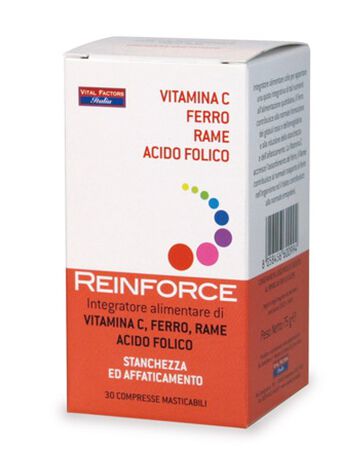 REINFORCE FERRO + RAME + VITAMINA C 30 COMPRESSE MASTICABILI image not present