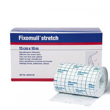 FASCIA AUTOADESIVA IPOALLERGENICA FISSAGGIO CATETERI FIXOMULL STRETCH SUPPORTO IN POLIESTERE NON TESSUTO BIANCO MASSA IN POLICARBONATO SENZA RESINE E GOMME NATURALI 15X1000CM