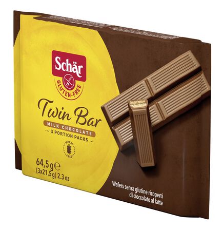 SCHAR TWIN BAR WAFERS RICOPERTI DI CIOCCOLATO AL LATTE 3 PEZZI DA 21,5 G image not present