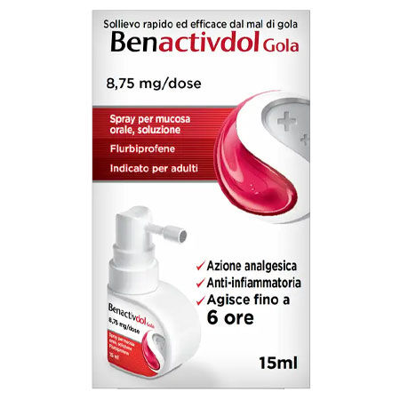 BENACTIVDOL GOLA*spray mucosa orale 15 ml 8,75 mg/dose image not present