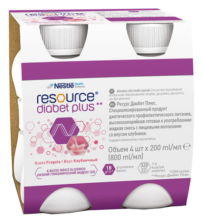 RESOURCE DIABET PLUS FRAGOLA 4 X 200 ML image not present