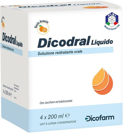 DICODRAL LIQUIDO SOLUZIONE REIDRATANTE ORALE 4 X 200 ML image not present