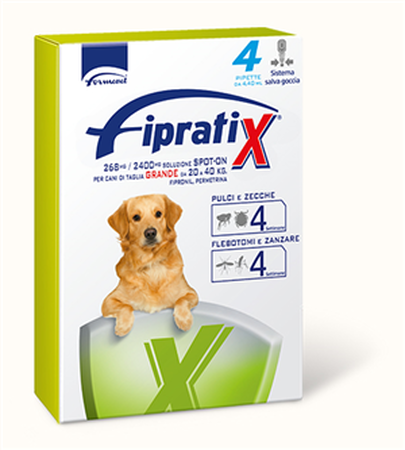 FIPRATIX*spot-on soluz 4 pipette 4,40 ml 268 mg + 2.400 mg cani da 20 a 40 Kg image not present