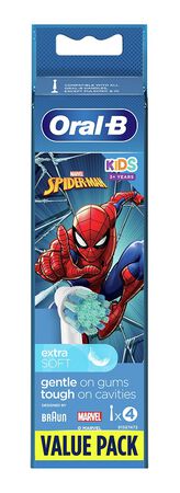 ORALB KIDS SPIDERMAN TESTINE PER SPAZZOLINO ELETTRICO 4 PEZZI image not present