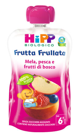 HIPP BIO FRUTTA FRULLATA MELA PESCA FRUTTI DI BOSCO 90 G image not present