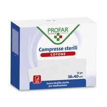 COMPRESSE IN COTONE 12 PEZZI 36 X 40 CM PROFAR
