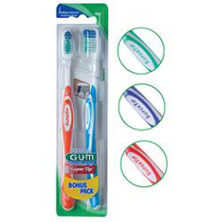 GUM SUPER TIP 463 COMPACT SPAZZOLINO MEDIO BONUS PACK 2 PEZZI image not present
