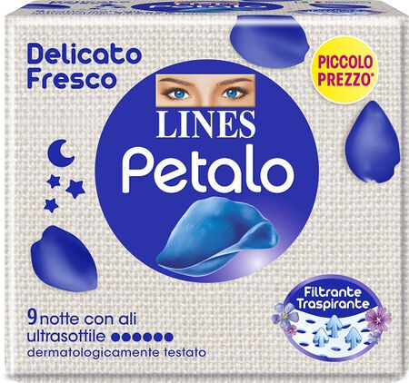 LINES PETALO BLU ASSORBENTE NOTTE 9 PEZZI image not present
