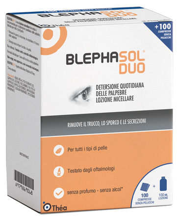 BLEPHASOL DUO SOLUZIONE MICELLARE IGIENE PALPEBRALE 100 ML + 100 GARZE image not present