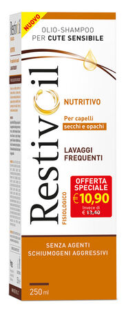 RESTIVOIL NUTRITIVO PER CAPELLI SECCHI E OPACHI LAVAGGI FREQUENTI OFFERTA SPECIALE 250 ML image not present