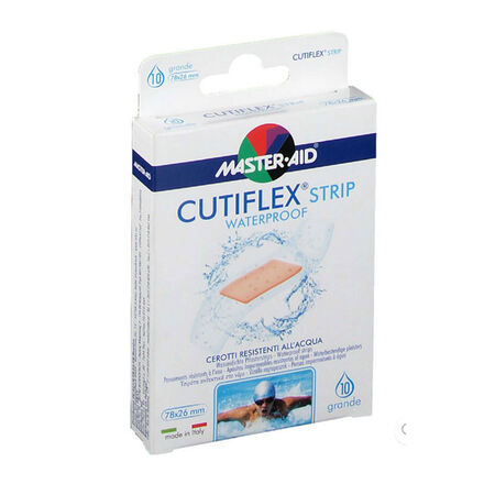 CEROTTO MASTER-AID CUTIFLEXMED STRIP TRASPARENTE IMPERMEABILE SUPPORTO IN POLIURETANO GRANDE 10 PEZZI image not present