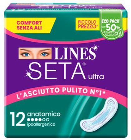 LINES SETA ULTRA ASSORBENTI ANATOMICO DWCT 12 PEZZI image not present