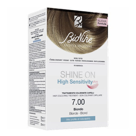 SHINE ON HIGH SENSITIVITY PLUS BIONDO 7,00 RIVELATORE IN CREMA 75 ML + CREMA COLORANTE 50 ML image not present