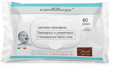 FIOCCHI DI RISO ACQUA NON ACQUA SALVIETTE DETERGENTI 60 PEZZI image not present