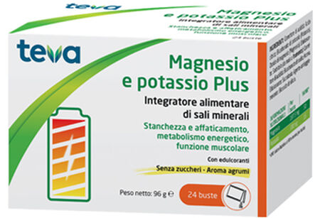 MAGNESIO POTASSIO PLUS TEVA 24 BUSTINE SENZA ZUCCHERI AROMA AGRUMI image not present