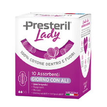 LADY PRESTERIL ASSORBENTI GIORNO CON ALI RIPIEGATI BIODEGRADABILI 10 PEZZI