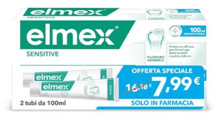 ELMEX DENTIFRICIO SENSITIVE TAGLIO PREZZO 2 PEZZI DA 100 ML image not present