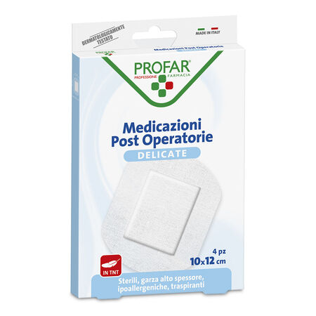 MEDICAZIONE POST OPERATORIA STERILE GARZA ANTIADERENTE 10X12 CM 4 PEZZI PROFAR image not present
